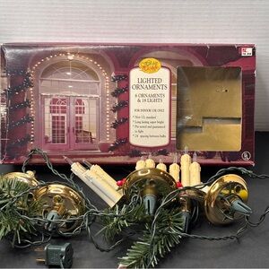 Vtg K-Mart Holiday Highlights Lighted Candolier Ornaments -6 Ornaments 18 Lights
